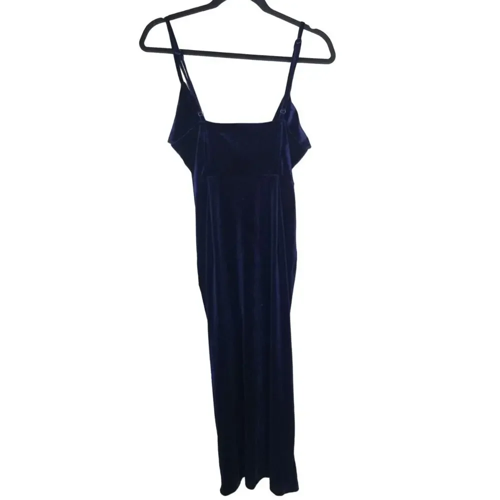 Showpo Womens Velvet Loving Blind Mini Dress Sz 10 Navy Wedding Guest Whimsygoth